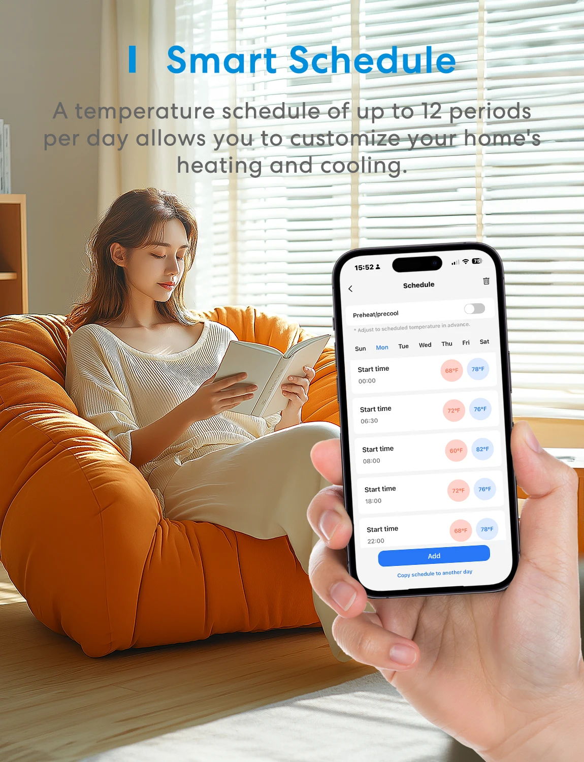 Meross Matter Smart US Wi-Fi Thermostat Compatible with 95% heating and cooling systems Work with Alexa Homekit