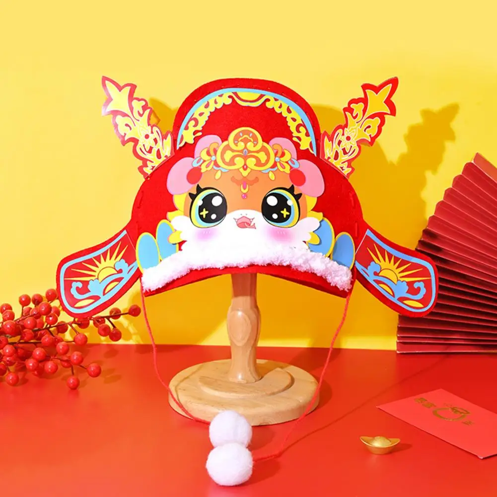 Chinese New Year Craft Project Chinese New Year Snake Head Hat Making Kit for Kids Photography Props Festive Dress Up for Ages