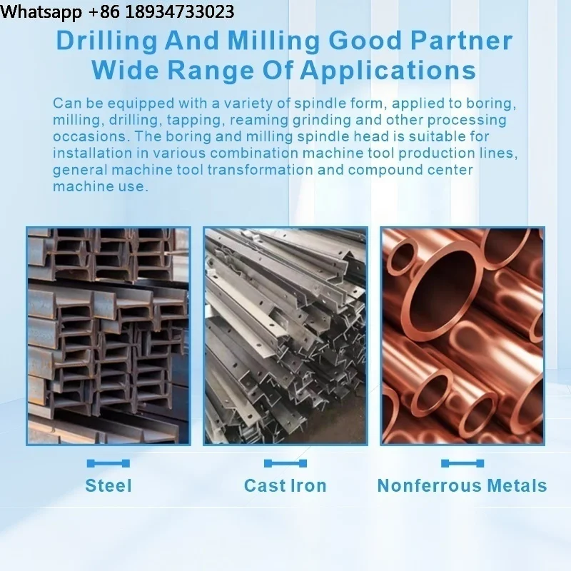 Power Head High Precision Fast Column Drilling Machine CNC Servo Boring Milling Reaming Drilling Tapping Gear & Motor