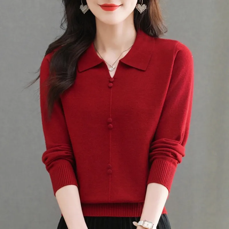 2025 Otoño Invierno mujer suéter sólido tejido Tops Casual Slim pulóver coreano suéteres Chic jerseys Tops señoras prendas de punto