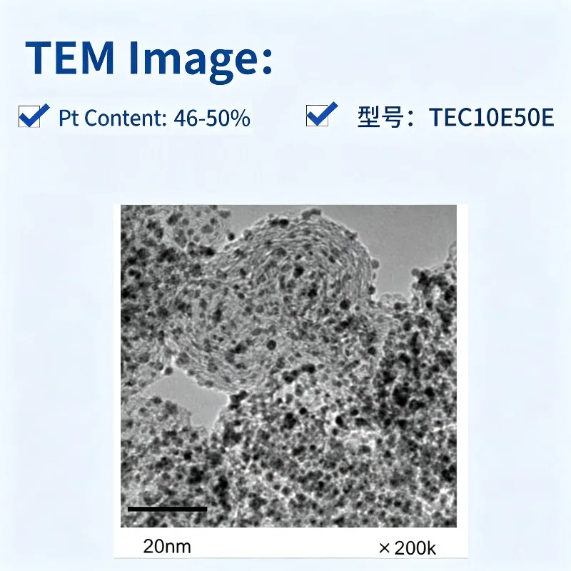 TEC10E50E 50 weight percent Platinum Carbon Pt/C Catalyst High Activity Electrode Catalyst For PEM Fuel Cell