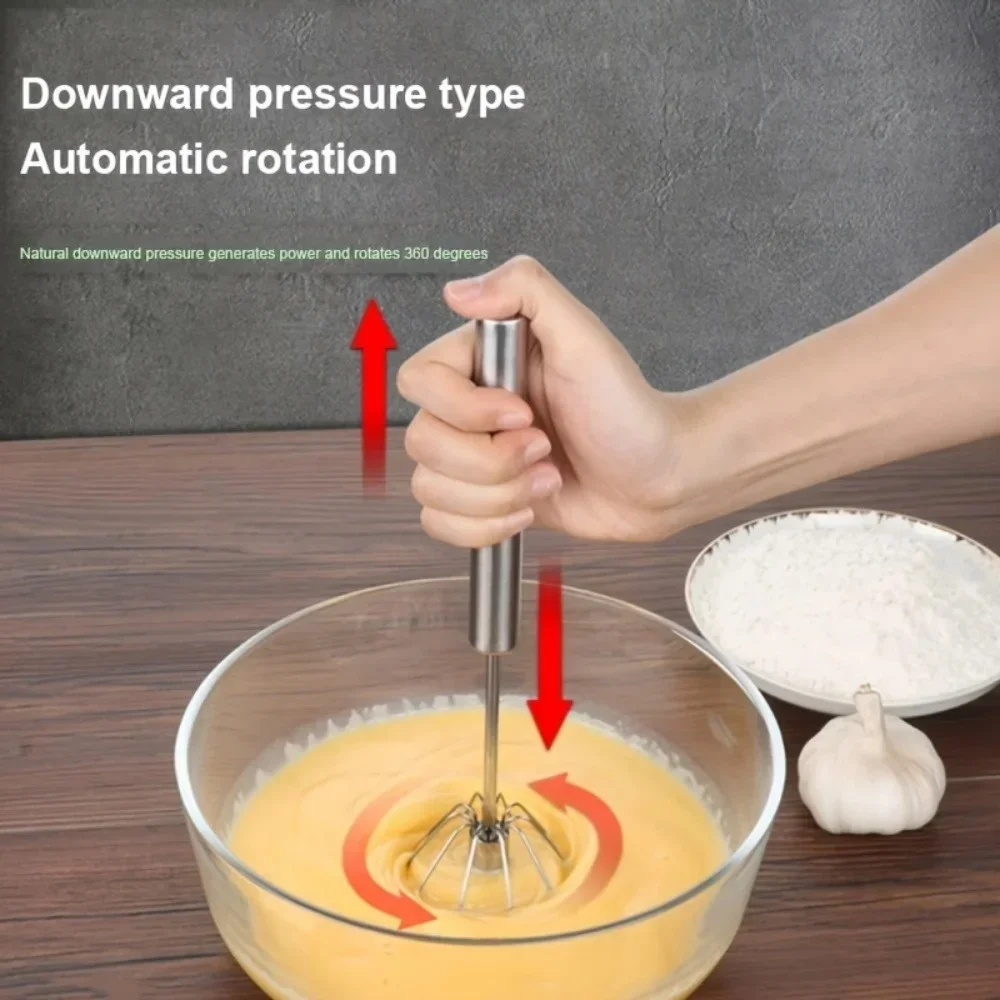 Durable Stainless Steel Egg Beater Semi-Automatic Mixer for Effortless Egg Cream Mixing Stirring and Beating for Kitchen Baking
