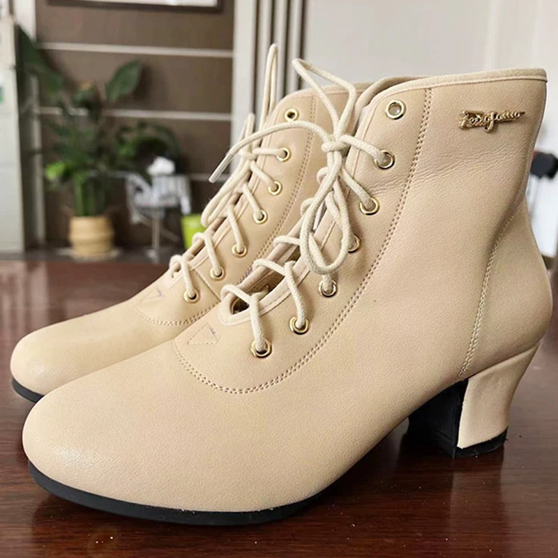 New Adult Ladies Latin Dance Shoes In Autumn and Winter with Soft Soles and High Heels for Teachers To Perform Dance Shoes.