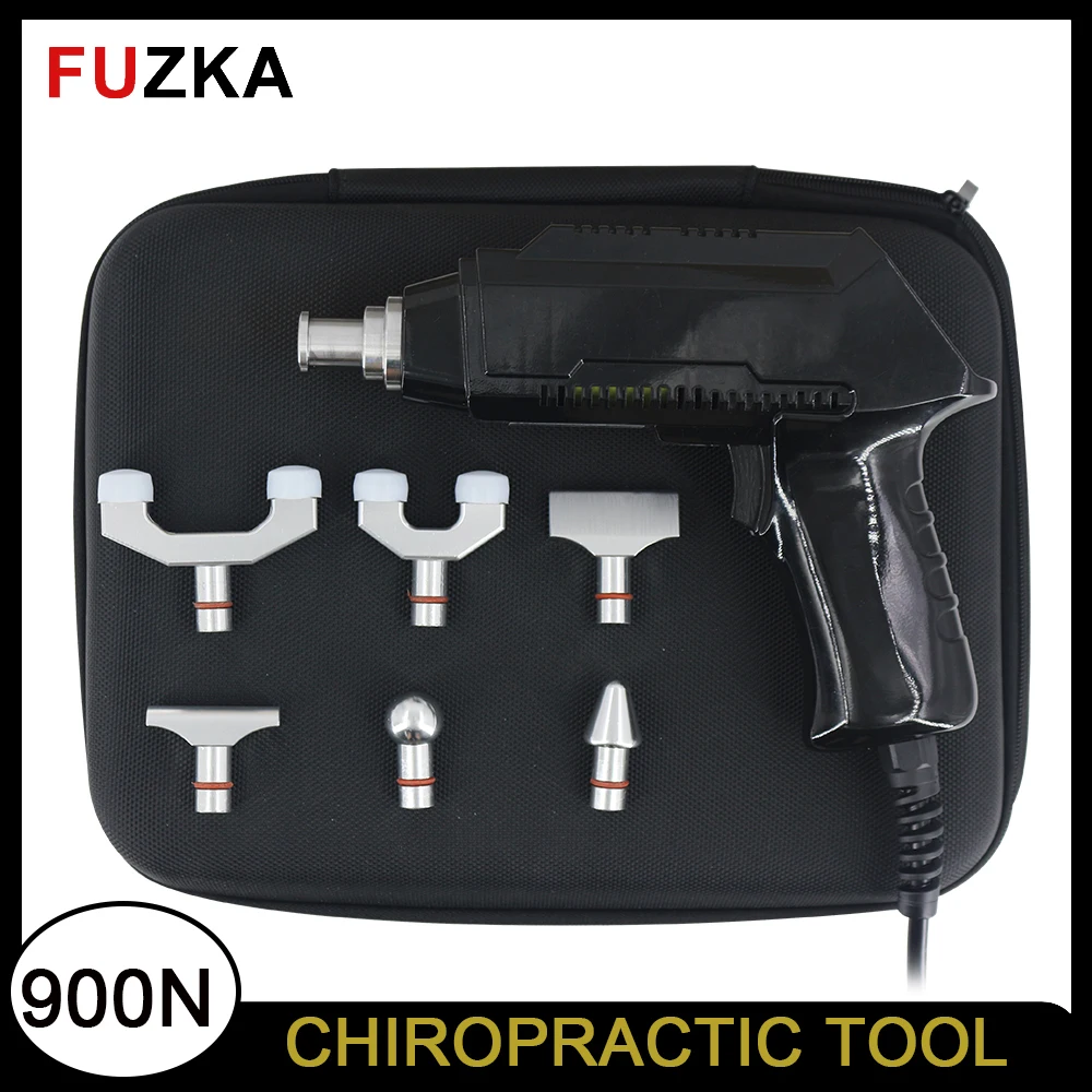 900N Chiropractic Adjusting Tools Cervical Correction Gun 6 Heads Adjustable Therapy Spinal Massager Body Relax Device Pain Reli