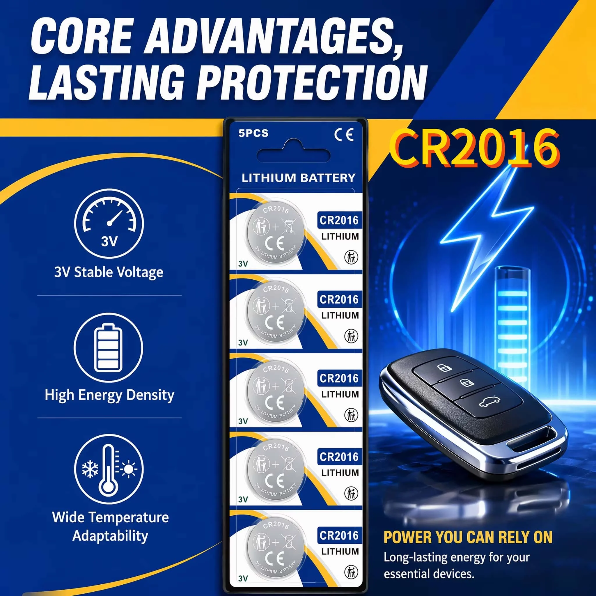 2-35pcs CR2016 Batteries 3V Lithium Button Cell Battery CR2016 BR2016 DL2016 for Watch Remote Car Key Fob Toy