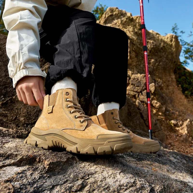 

Men's Sports Shoe Brand Four Seasons Desert Combat Boots Designer Shoes Ankle Boots Hiking Boots Brown Luxury Shoes for Man