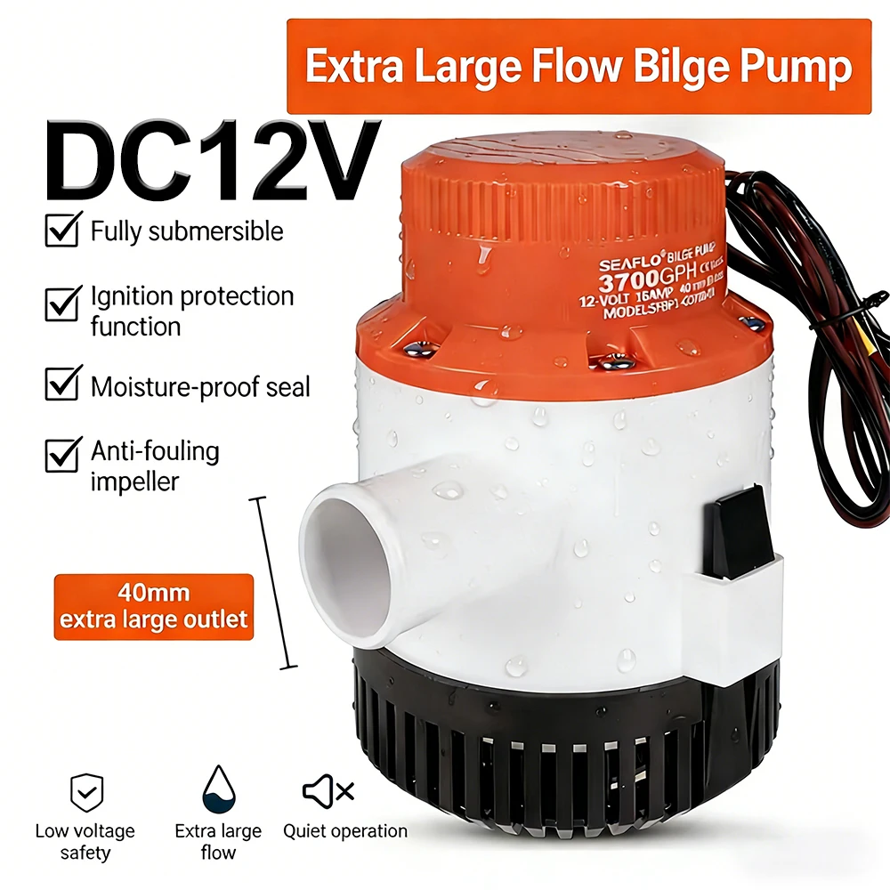 

Многофункциональный погружной насос DC12V, подходит для замены воды в резервуаре для воды и нижнего дренажного насоса для лодки