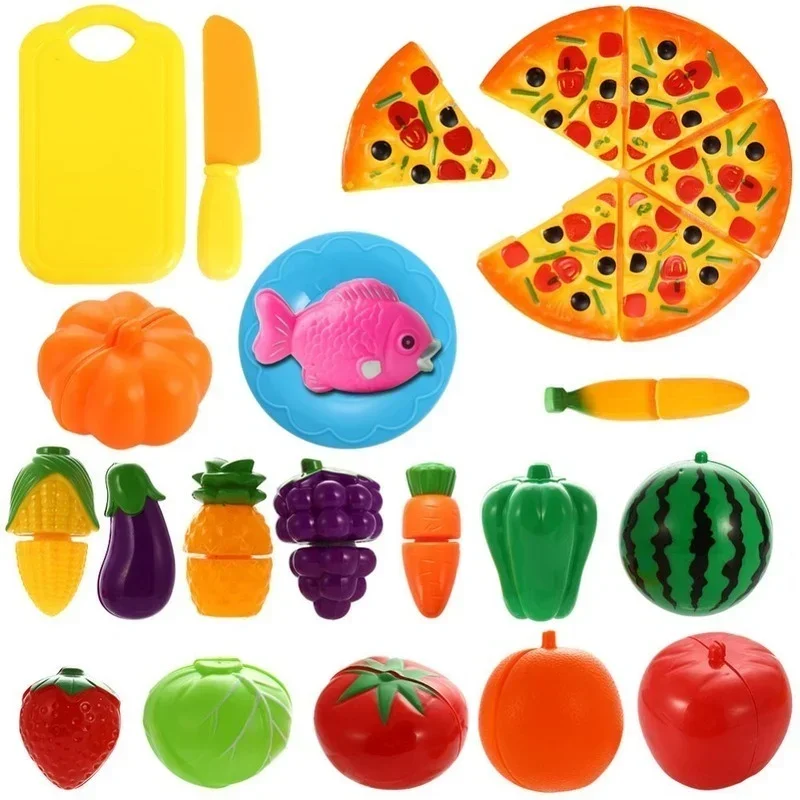 10 Pcs/Set Random Kids Simulation Kitchen Toy Classic Fruit Vegetable Cutting Educational Montessori Toy for Children Gift