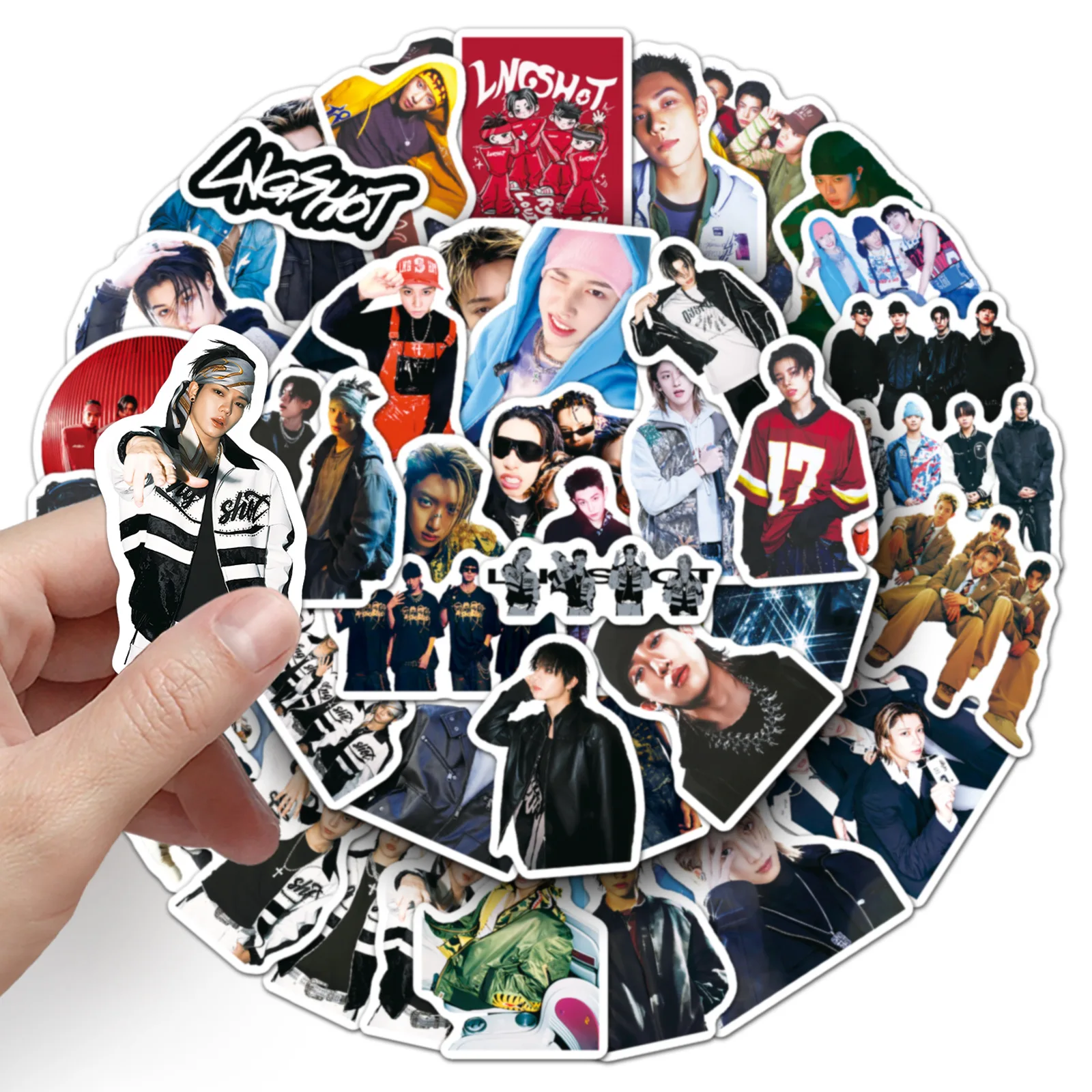 10/50PCS Lngshot Korean Boy Band Stickers ‌Rock Singer Graffiti Decoration DIY Notebook Mobile Guitar Refrigerator Toys Decals
