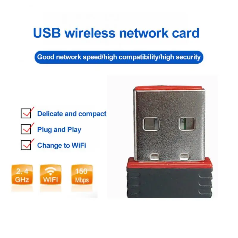 Mini USB Network Card Wireless WiFi Adapter Dongle USB2.0 2.4G 150Mbps 802.11b/g/nAX RTL8188 LAN INTERNAL Antenna For PC Desktop