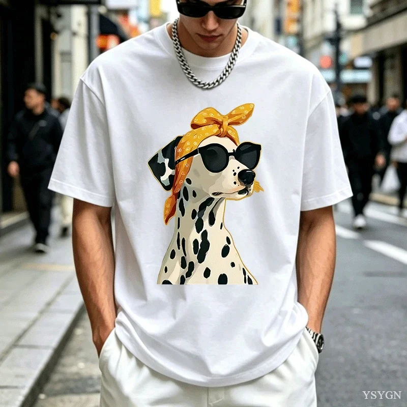 Ladies Dog Graphic T Shirts Men Summer Cotton Short Sleeve Printed Tshirt Streetwear Crew Neck T Shirts Women's Clothing Tops
