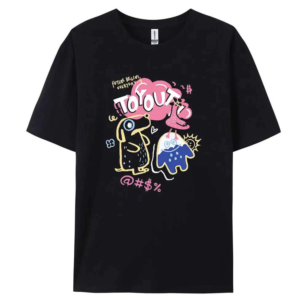 

Superior Quality Short Sleeve T-shirt with Printed Patterns and a Fashionable Round CollarZQ