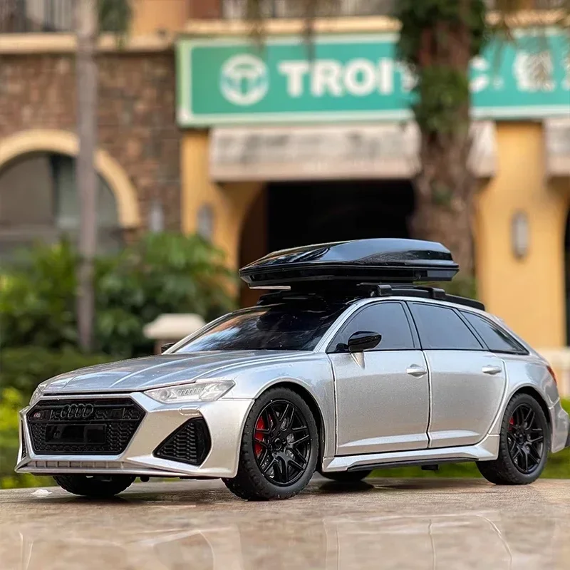 

1:24 RS6 Simulation Alloy Car Model Sound And Light Pull Back Toy Car Station Wagon Boy Collection Decoration Gift