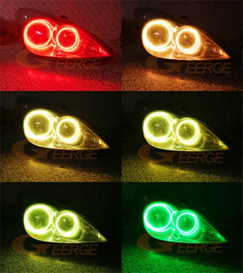 لكزس ES 300 330 تويوتا ويندوم MCV30 2002 2003 بلوتوث APP الترا برايت متعدد الألوان RGB LED عيون الملاك عدة خواتم هالة #4