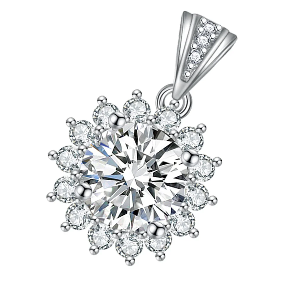 

Simulated Diamond Pendant Sunflower Shaped Pendants Necklace Ornament Hanging Zircon