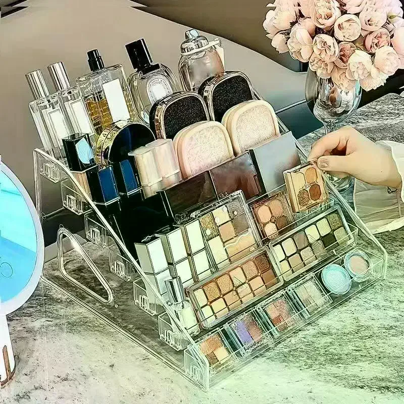 1 Set Lipstick Organizer 3/4/5/6/7 Layers Heighten Cosmetics Storage - Nail Perfume Display Stand Organizer
