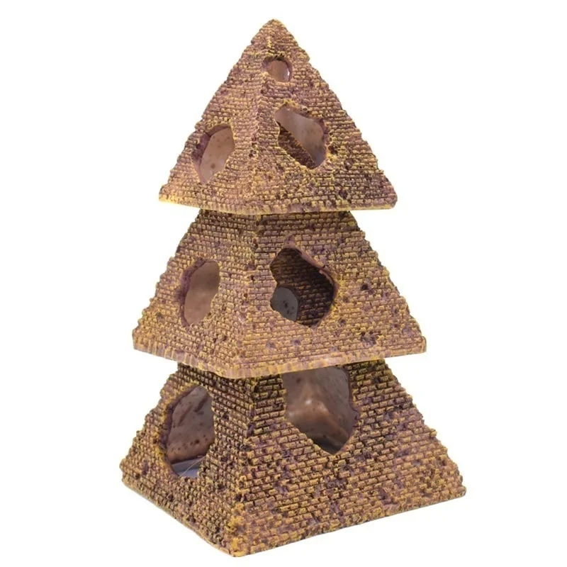 3 size Aquarium Ornament Landscape Simulation Pyramid Shrimp Fish Shelter Fish Tank Decor Egyptian Decor