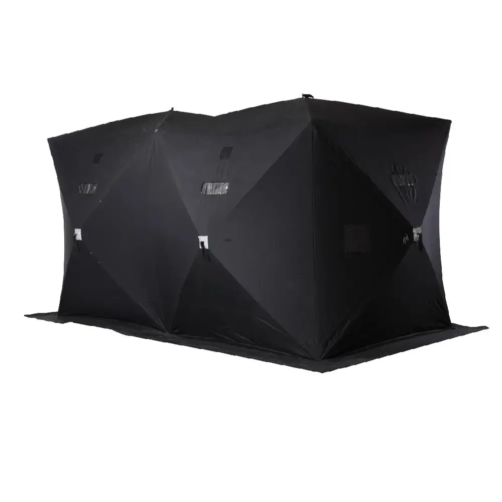 Outdoor Camping Black Water-Repellent And Wind-Resistant Eskimo Large 2/3/4/8 Personice Fishing Tent