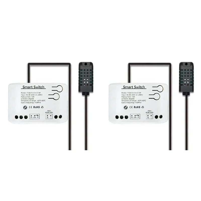 

Exquisite-2X Tuya Zigbee 1 Gang Smart Switch With Temperature Humidity Sensor,Tuya Smart Life APP, AC85-250V