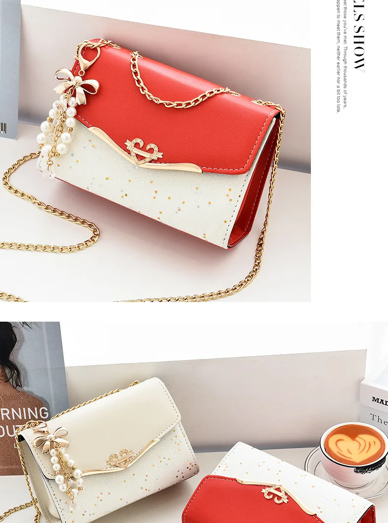 Hochwertige Handtasche aus PU-Leder, Damenhandtasche, einfarbige Umhängetasche, Damen-Messenger-Tasche, kleine Tragetasche für Damen und Mädchen. – Detail 14