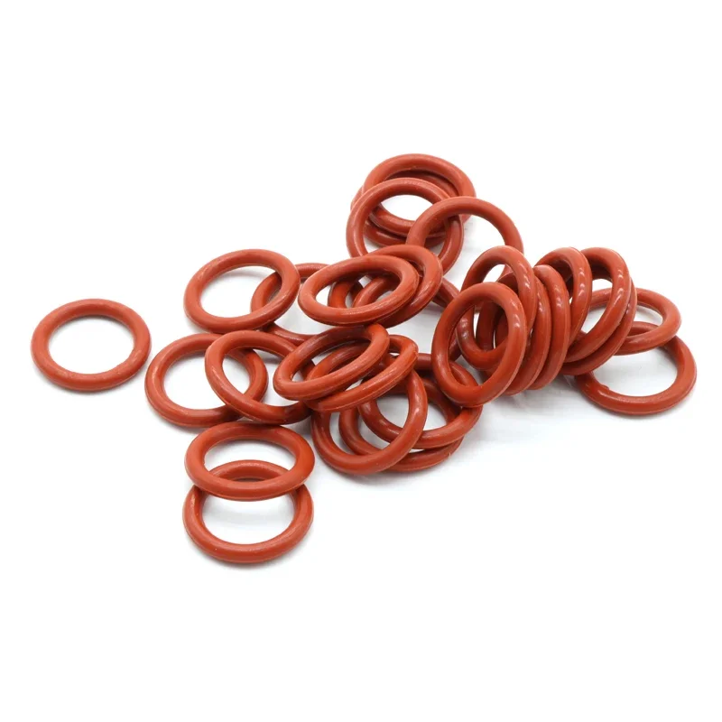 10pcs VMQ O Ring Seal Gasket Thickness CS 3.5mm OD 12 ~ 46mm Silicone Rubber Insulated Waterproof Washer Round Shape Nontoxi Red