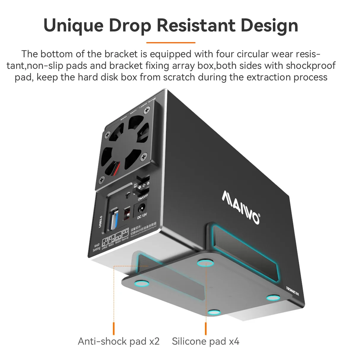 MAIWO 3.5 Inci SATA RAID HDD Docking Station Dual Bay Eksternal Hard Drive RAID Enclosure USB3.0 Hingga 5Gbps 44TB Kapasitas Kasus