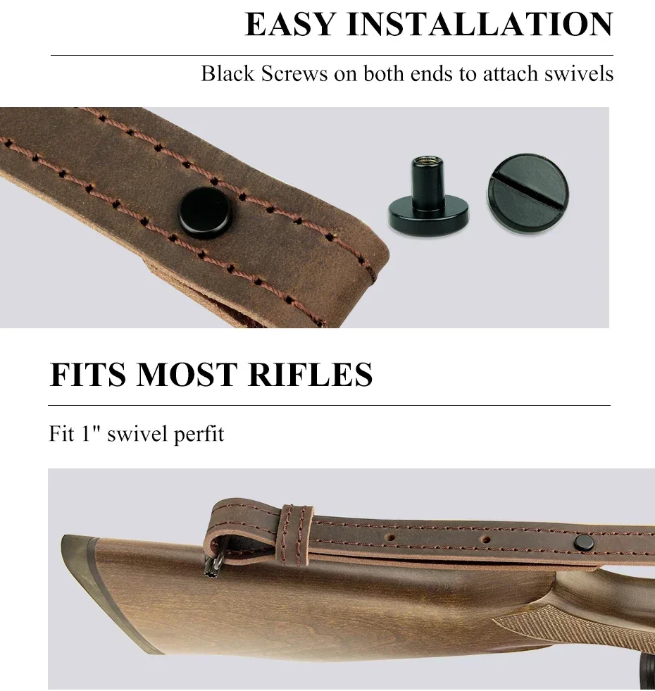 Genuine Leather Gun Sling Rifle Slings Tactical Strap for Shotgun for Ruger Remington 870 Gamo Hunting Accessories