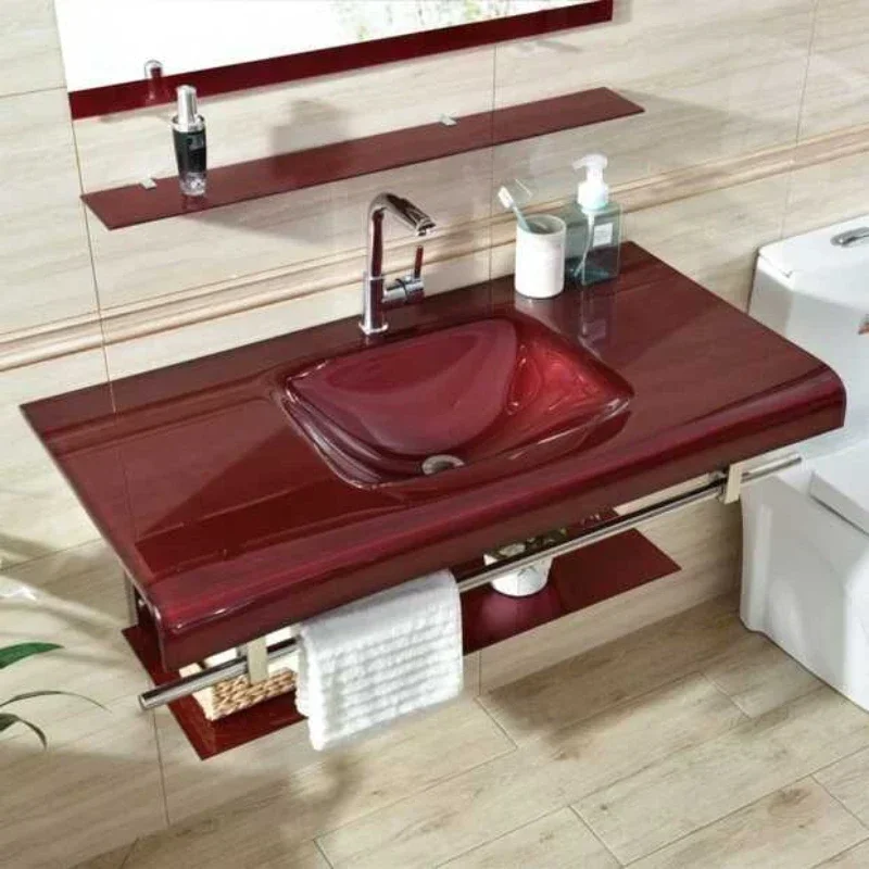 Lavabo integrado engrosado de cerámica montado en la pared del baño, lavabo simple para uso doméstico Hot sales