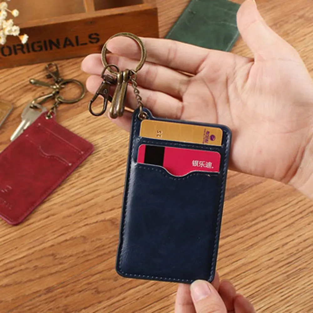 

Women Retro Double Sided Thin Credit ID Card Bank Card Keychain Case Bag Badge Case Card Holder