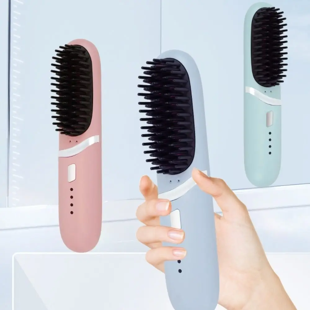 

Выпрямляющая расческа с отрицательными ионами, долговечная, легкая, с зарядкой, расческа для прямых волос, беспроводная, 3-уровневая температура