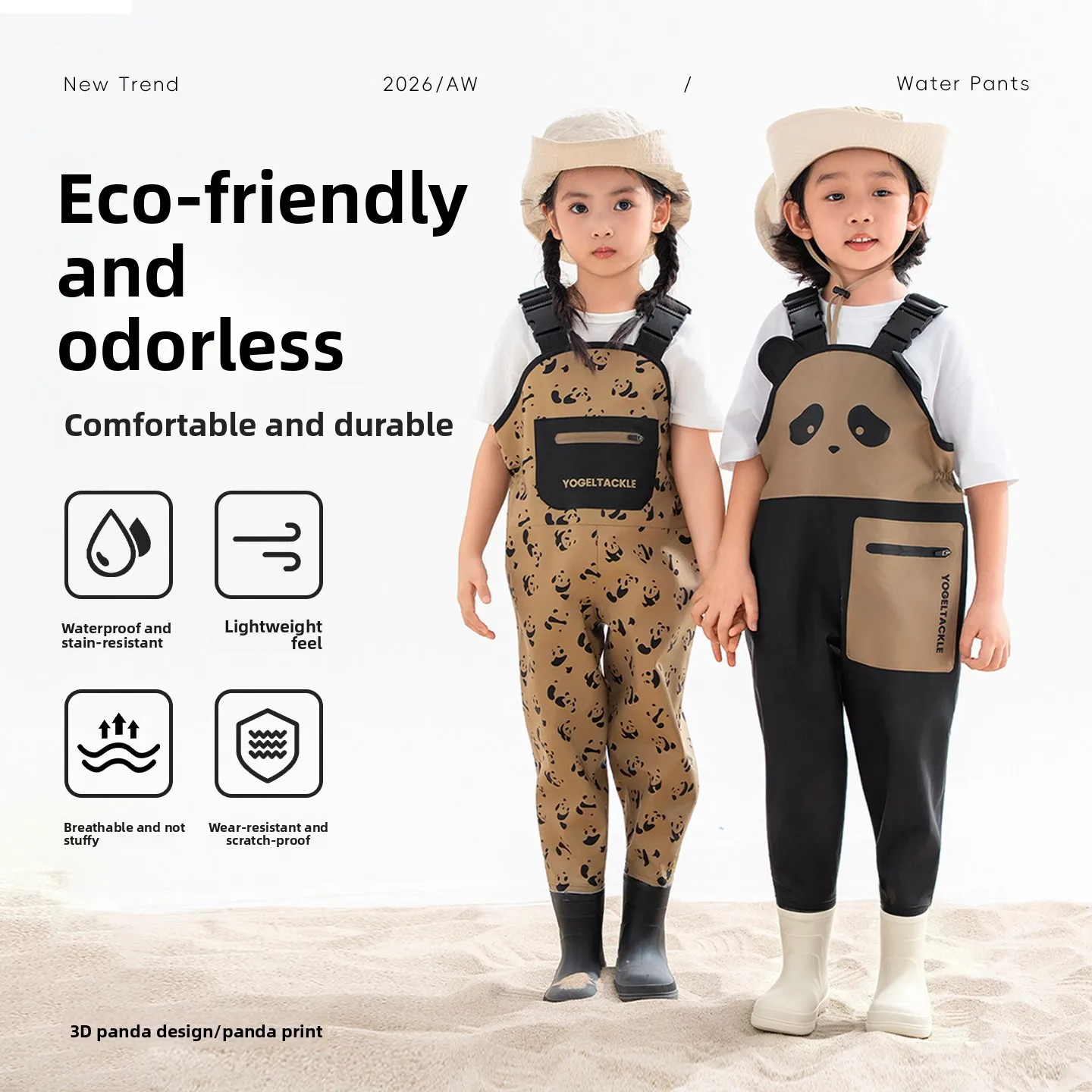pantaloni-da-pesca-a-mezza-lunghezza-per-bambini-stivali-da-pesca-tuta-impermeabile-per-giochi-in-spiaggia-e-attivita-all'aperto