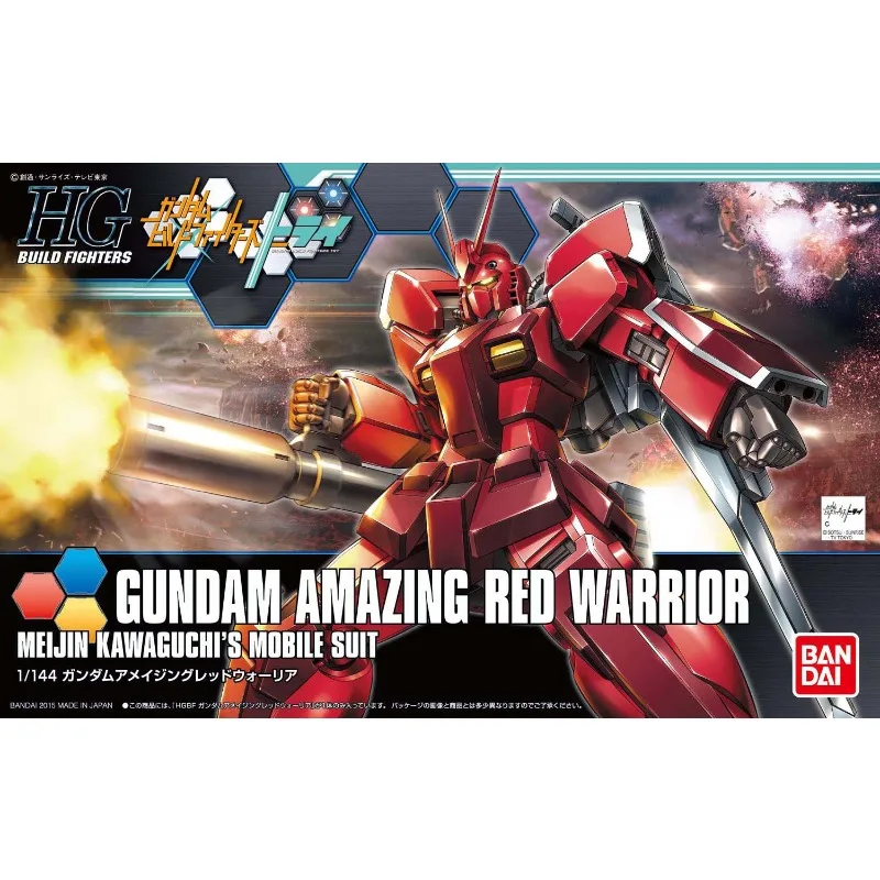 

In stock Bandai Genuine HG Amazing Red Warrior Gundam Gundam Anime Action Figure Assembly Model Toys Gifts