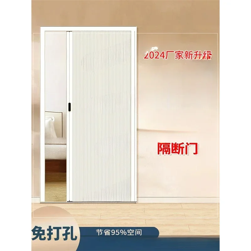 

Kitchen Partition Folding Sliding Simple Punching-Toilet Gas Door