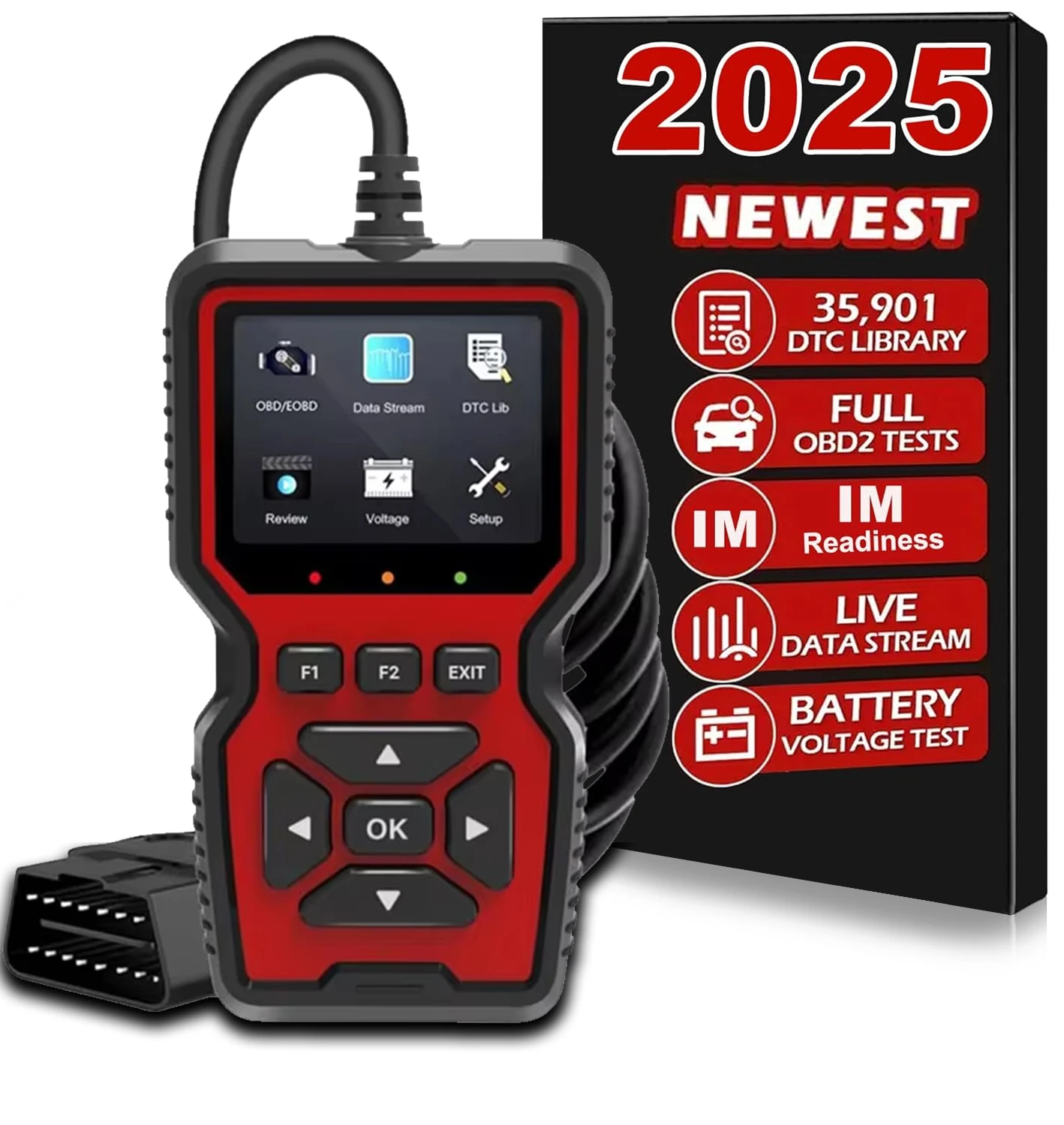 

V519 OBD2 Diagnostic Scanner Tool Professional Vehicle Check Engine Light Code Reader Works on All OBDII Cars Since 1996