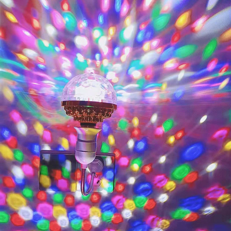 E27 Rotating Magical Ball Lights Mini RGB Projection Lamp Party DJ Disco Ball Light Indoor Lamps Club LED Magic Effect Projector