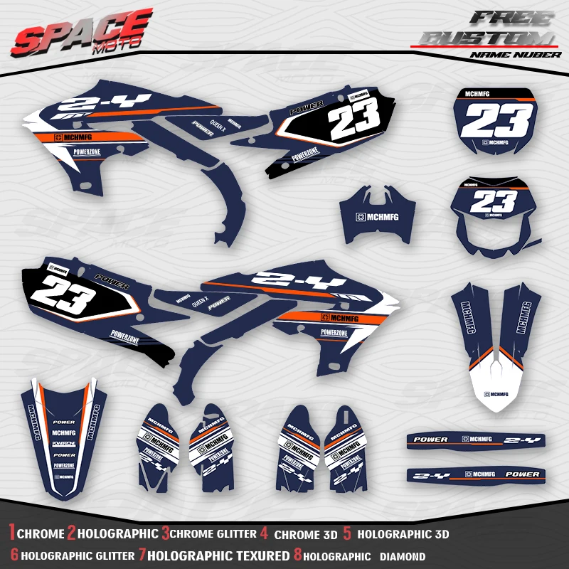 SPACE MOTO Custom Motorcycle Graphics Background Decals Stickers For YAMAHA 19-23 YZF250 18-22YZF450 19-22 WRF450 20-23 WRF250