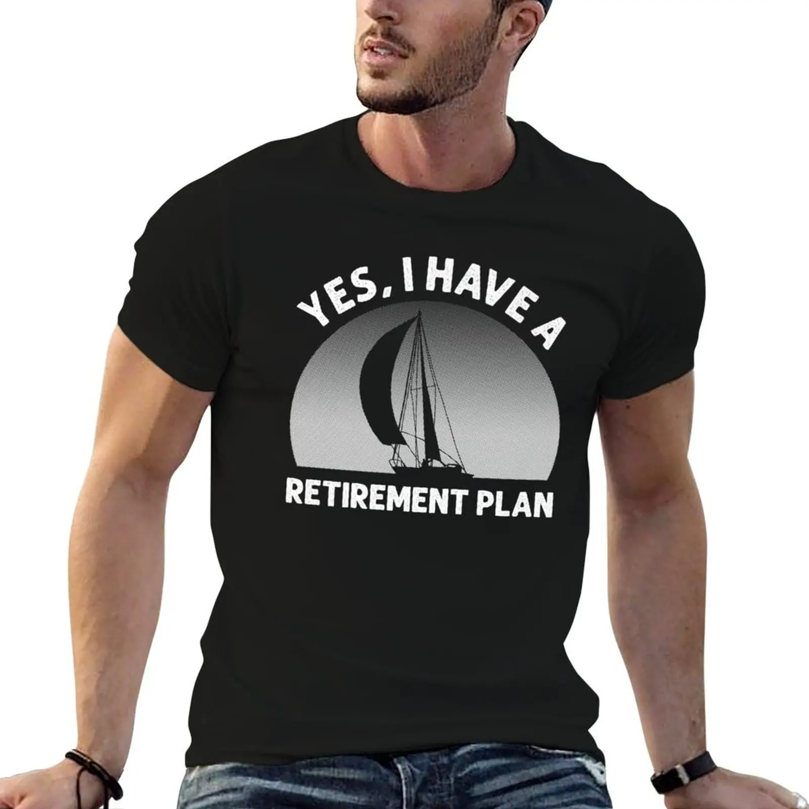 Funny Sailing Designs For Men Women Sailing Retirement Plan Premium T-Shirt plus size tops customs clothes for men