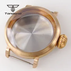 46mm Real Cusn8 Bronze/Stainless Steel Big Watch Case Sapphire Crystal Screw Crown Fit NH34 NH35 NH36 ETA2824 PT5000 Movement