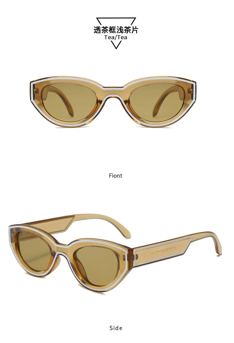 Neue Ankunft Platz Cat Eye Sonnenbrille Frauen Oval Vintage Marke Elliptische Sonnenbrille für Weibliche Shades Männliche Brillen Sonnenbrillen – Detail 12
