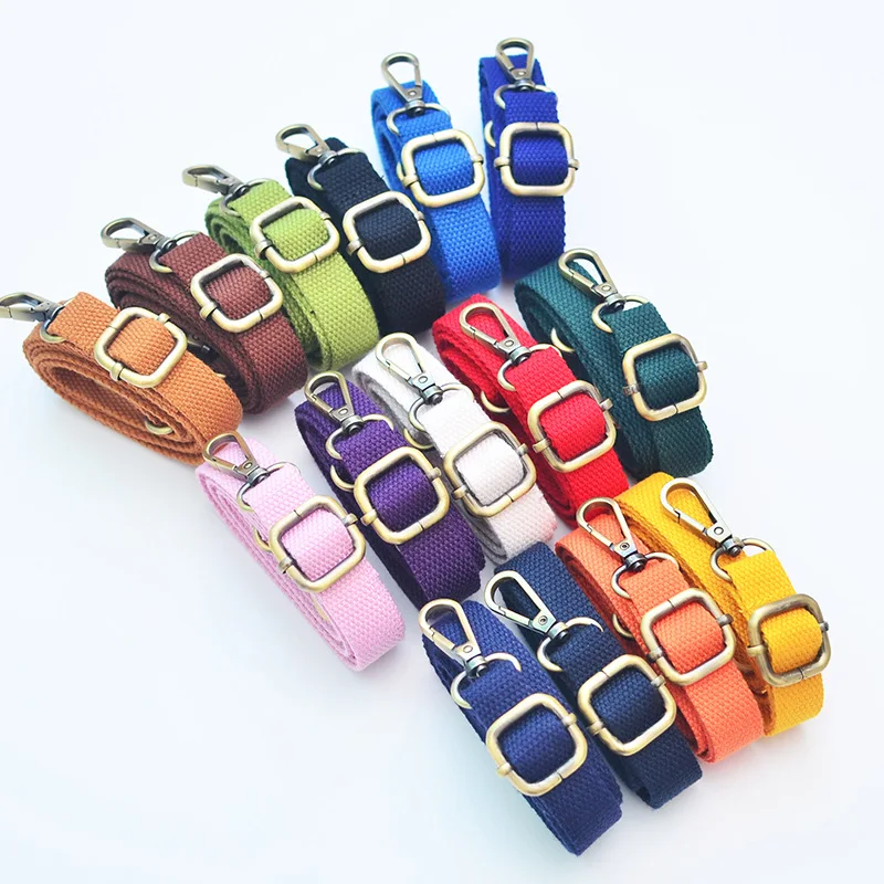 20mm Wide Canvas Bag Accessories Shoulder Strap Thickened Adjustable High Quality Bronze Buckle Shoulder Bag Strap Wholesale