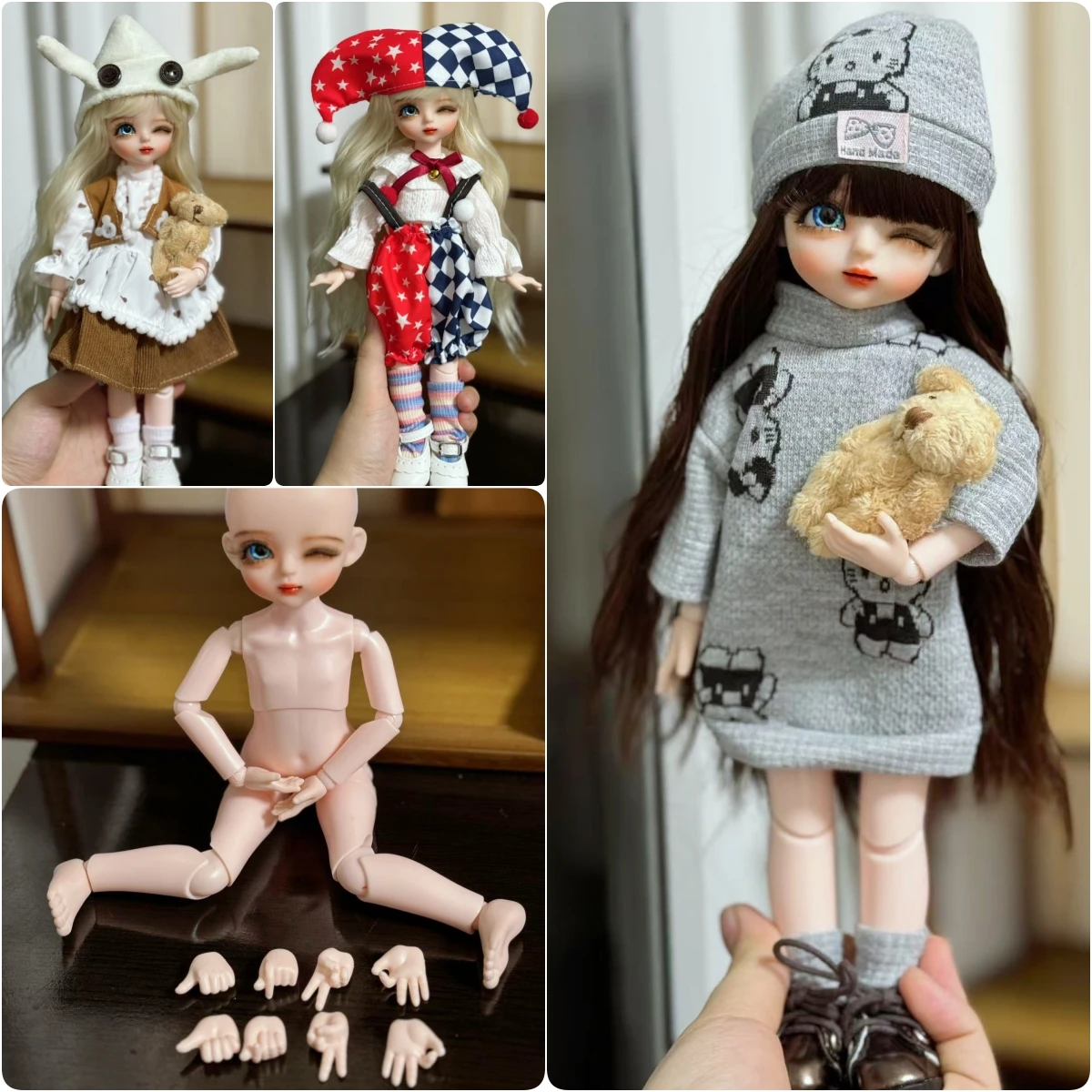 

30cm Cute Blink Doll with Four Gestures Fashionable 1/6 BJD Doll Playful Doll Children's Toy Birthday Gift Christmas Surprise