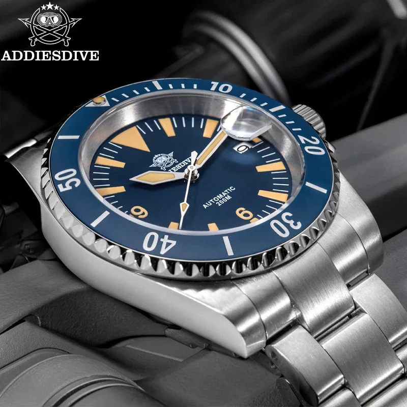 ADDIESDIVE Top Sale Men's Watch 20Bar Diving Sapphire Crystal Ceramic Bezel C3 Luminous Relogio Automatic Mechanical Watches