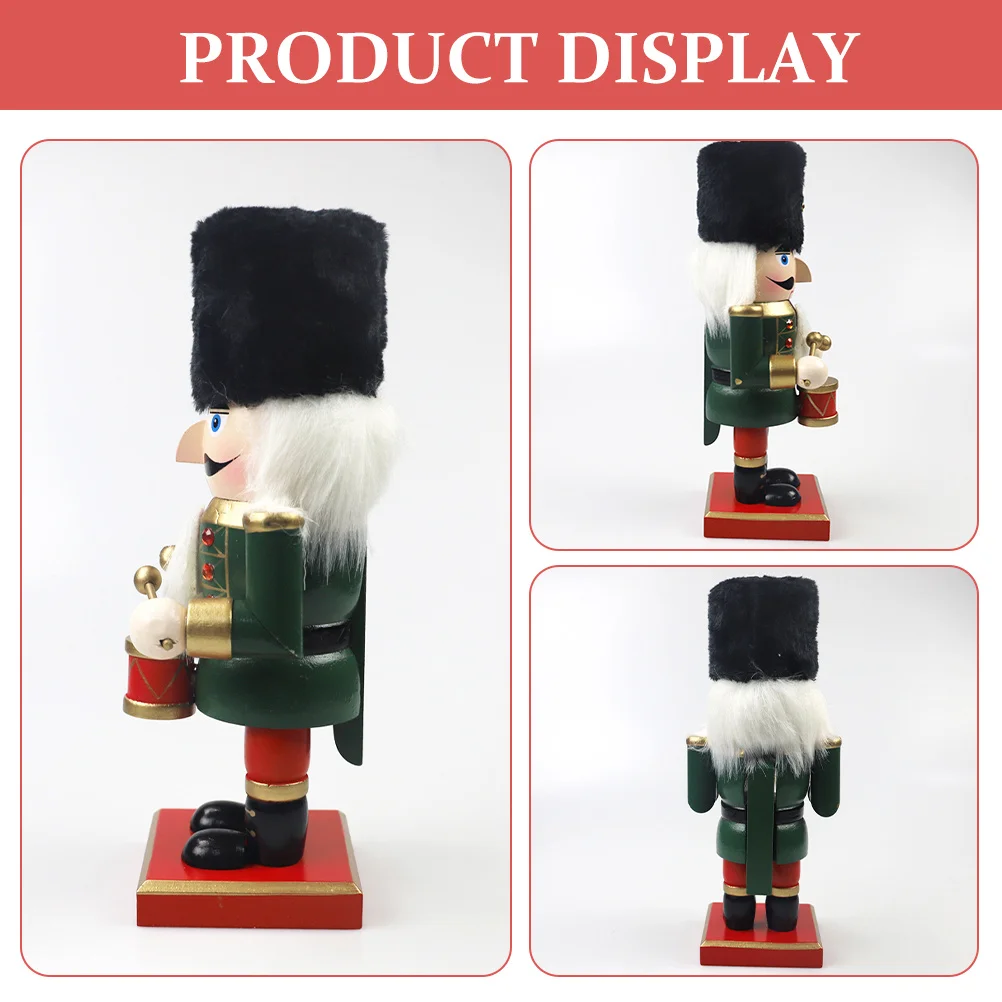 

Wooden Nutcracker Decor Small Traditional Christmas Ornament Desktop Home Living Room Bedroom Car Decoration Gift