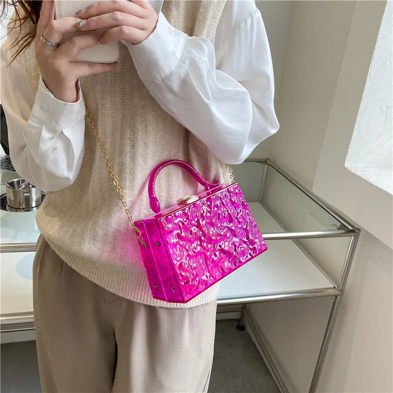 Vintage Designer Flap Handbag and Purse for Women Shoulder Crossbody Bags 2022 New  Clear Jelly Ladies Messenger Bag High Qualit