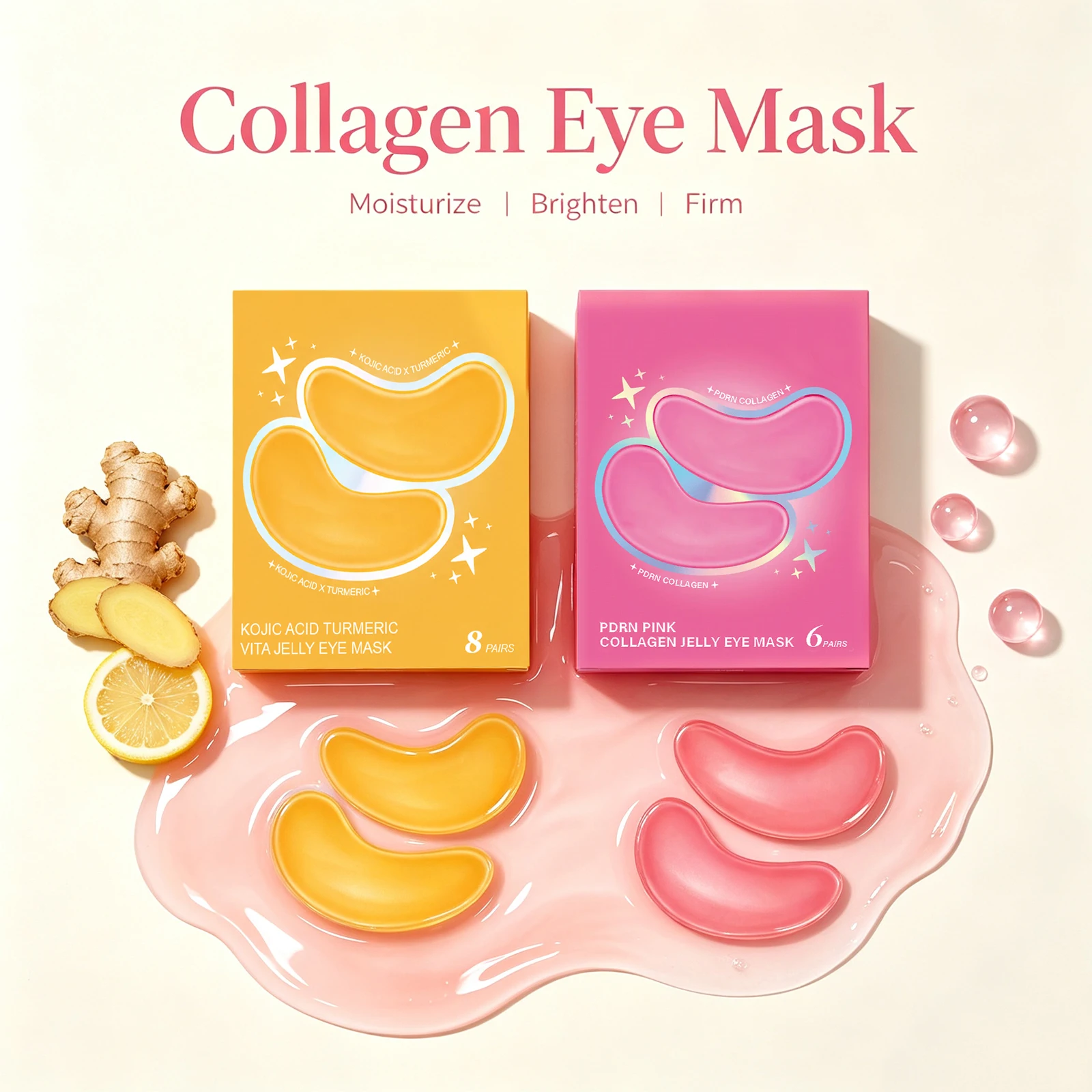 Collagen Under Eye Patches - Collagen Nicotinamide Eye Mask Anti-Aging Smooth