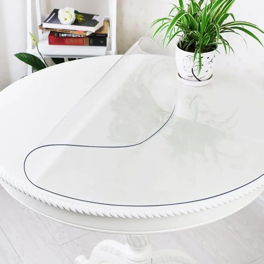 

Inch Dia Round Clear Plastic Dining Room Table Protector PVC Tablecloth Cover Mat Vinyl Tablecloth Waterproof Wipeable Furniture