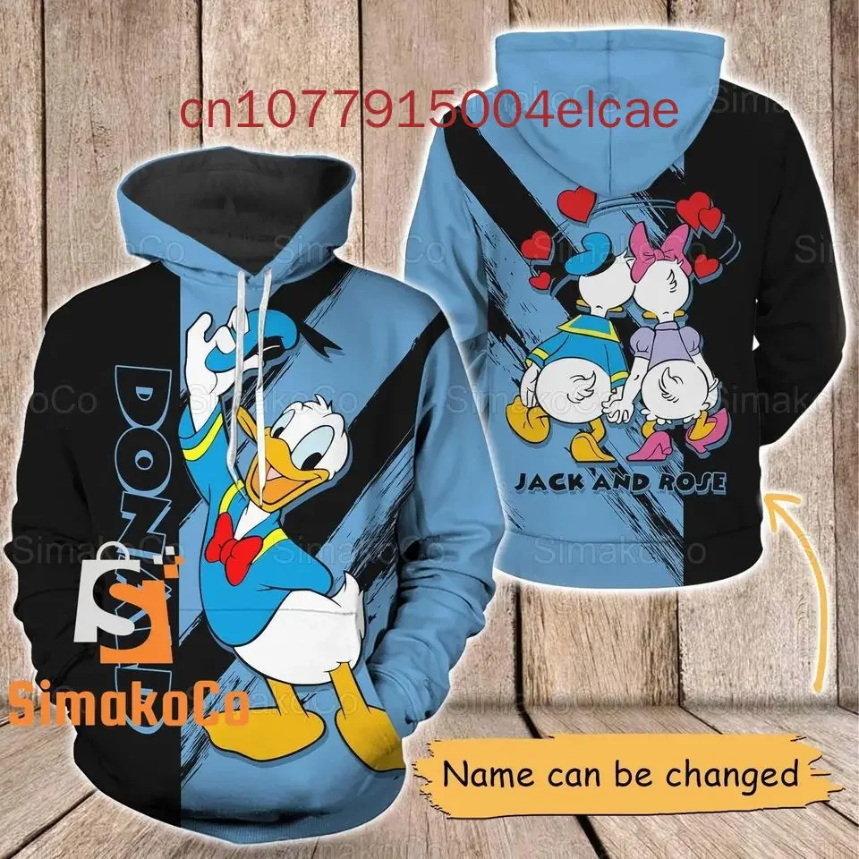 Disney Donald And Daisy Couple Hoodie Men Women's Children's 3D Printed Casual Fashion Hoodie