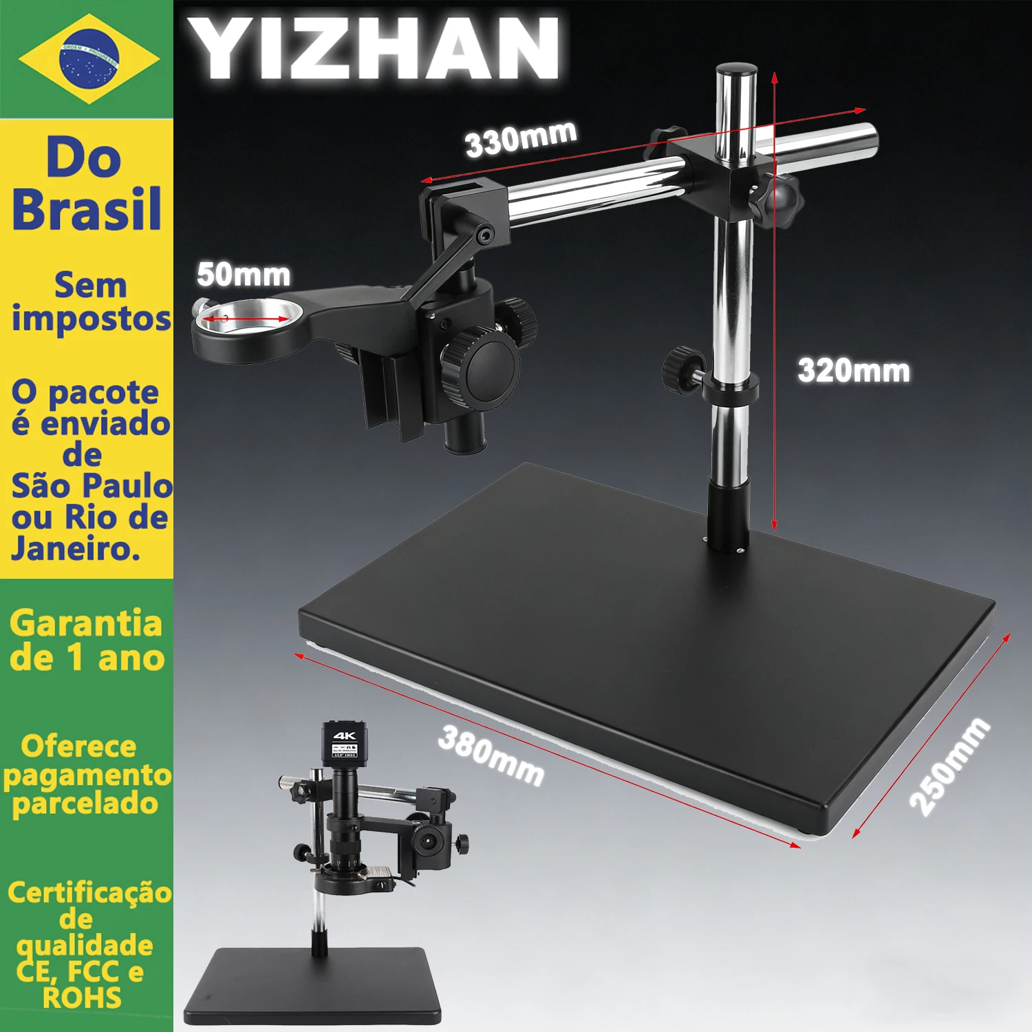 rotating-microscope-bracket-50mm-arm-universal-flexible-adjustable-fixed-lifting-metal-microscope-camera-stand-microscope-base