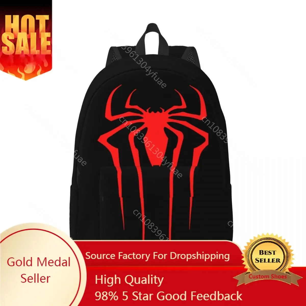 

Cartoon Red Spider Backpack Teen Manga Simple Print Backpacks Polyester Funny School Bags University Design Rucksack Xmas Gift