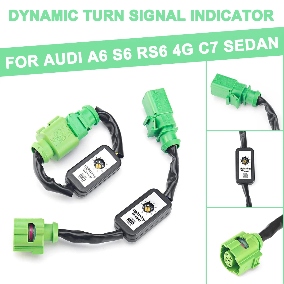 

For Audi A6 S6 RS6 4G C7 Sedan 2pcs Dynamic Turn Signal Indicator LED Taillight Module Cable Wire Harness Left&Right Tail Light